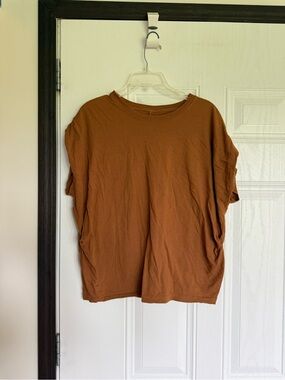 2 for $20 sale: Pistola sienna brown cap sleeve cotton t-shirt - M